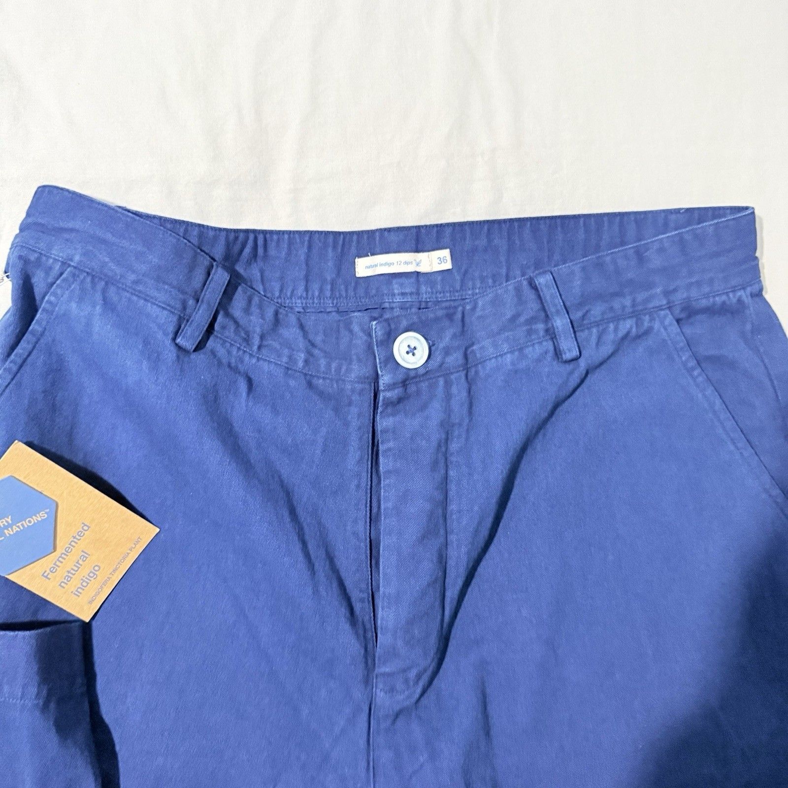 Industry Of All Nations Men’s Indigo 12 Chino Organic Cotton Pants 36 Nwt — image 3 of 8